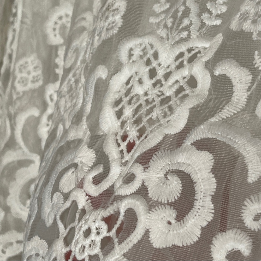 Simply Couture Winter White Elegant Embroidered Lace 3X P2P: 25.5” Length: 32” - Picture 6 of 9